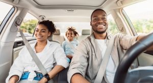 A family driving in an Acura vehicle near Indianapolis, IN